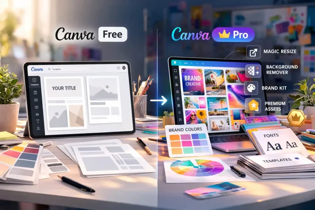 Canva Pro vs Free Quick Comparison