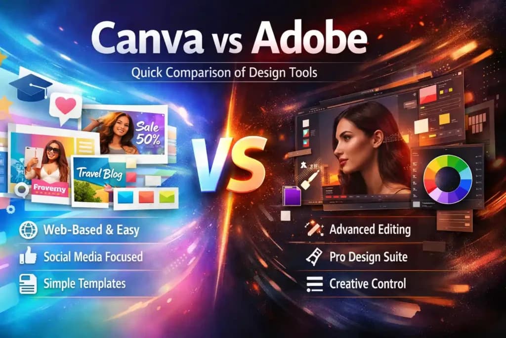 Canva vs Adobe Quick Comparison of Design Tools