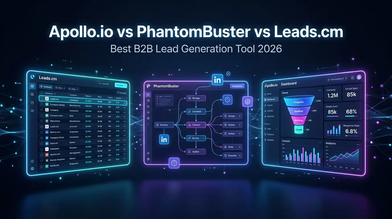 Apollo.io vs PhantomBuster vs Leads.cm: Which B2B Lead Generation Tool Is Actually Worth It in 2026?