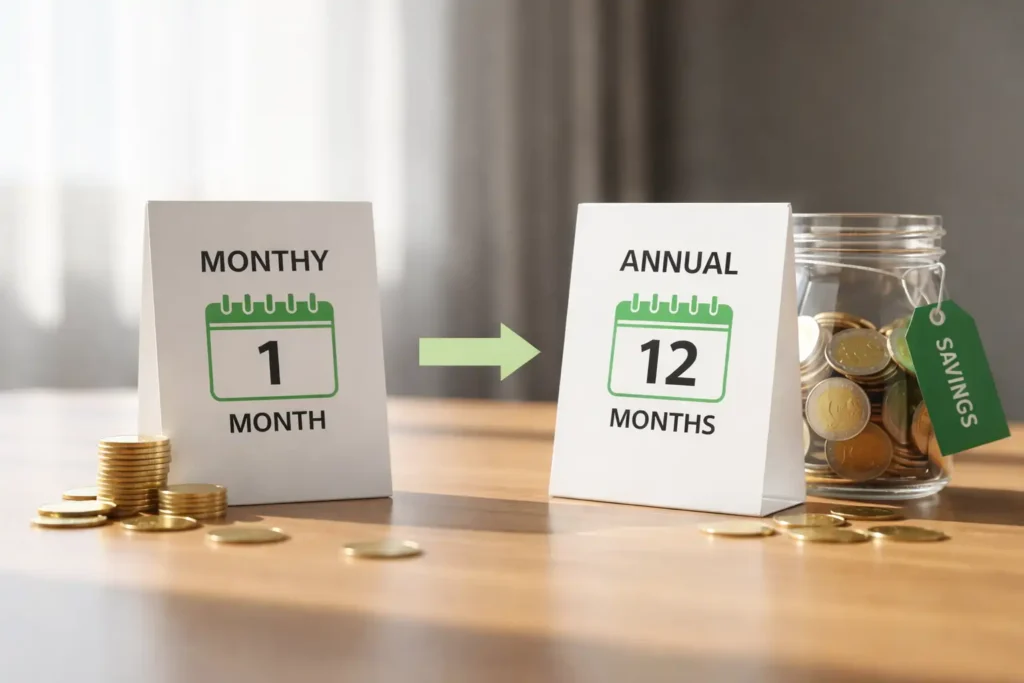 Monthly vs annual LinkedIn Premium savings comparison